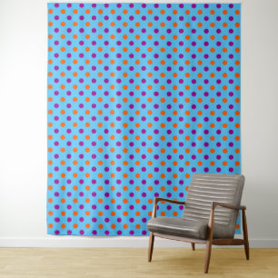Tenture Motif à pois orange bleu violet