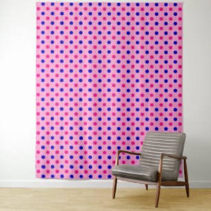Tenture Motif à pois rose bleu rose