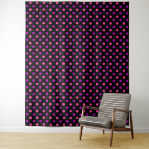 Tenture Motif à pois rose violet noir 
