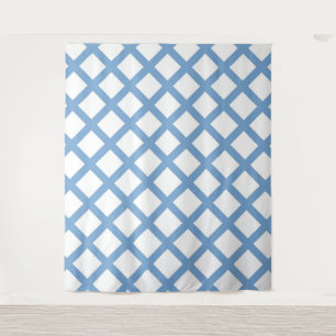 Tenture Motif à rayures diamantées Harlequin bleu blanc