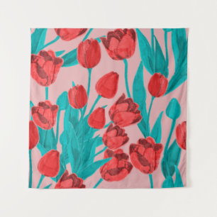 Tenture Motif à ressort floral sans soudure avec tuile des