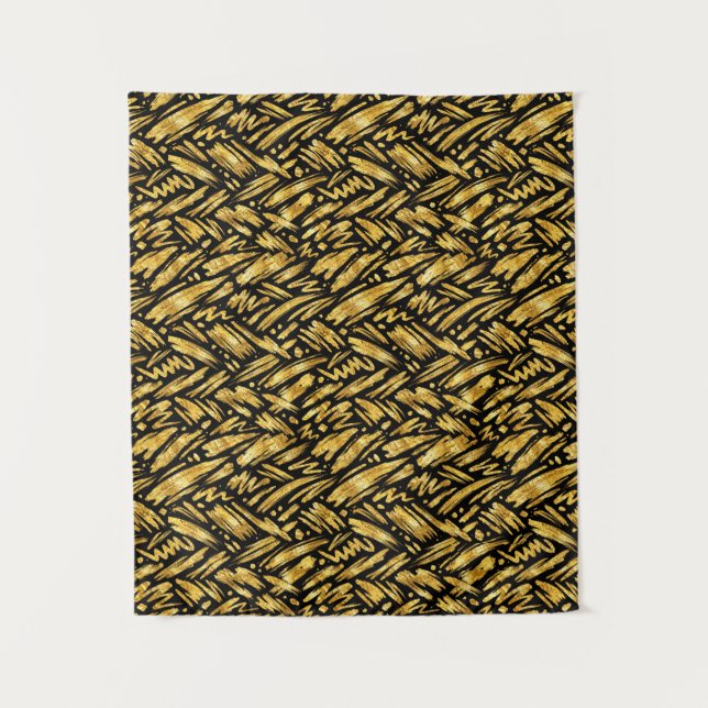 Tenture Motif abstrait de feuille d'or (Devant)