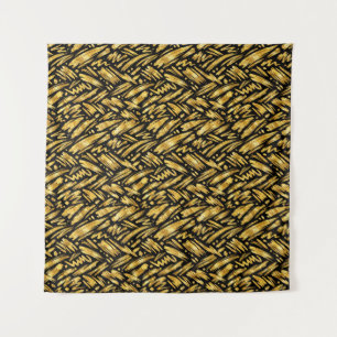 Tenture Motif abstrait de feuille d'or
