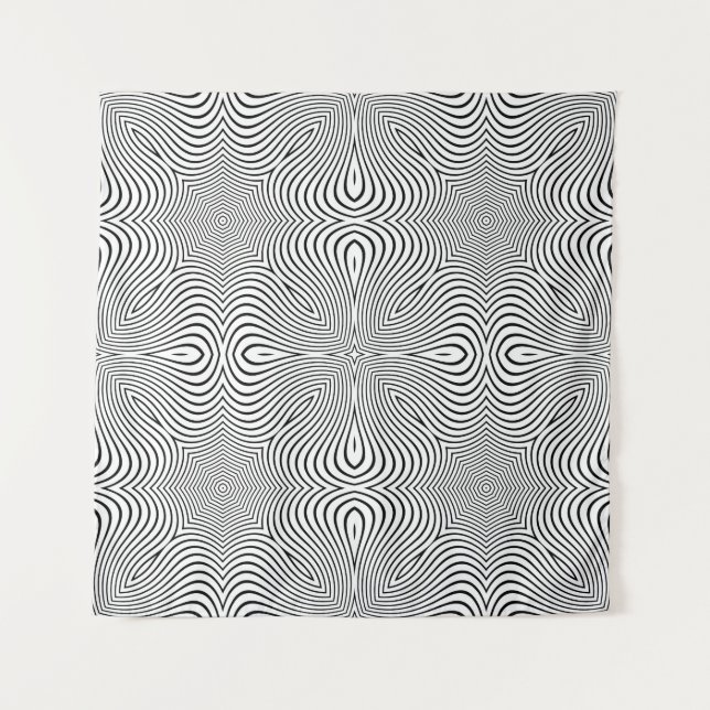 Tenture motif Abstrait de rayures ondulées ou d'un rel 3D  (Devant)