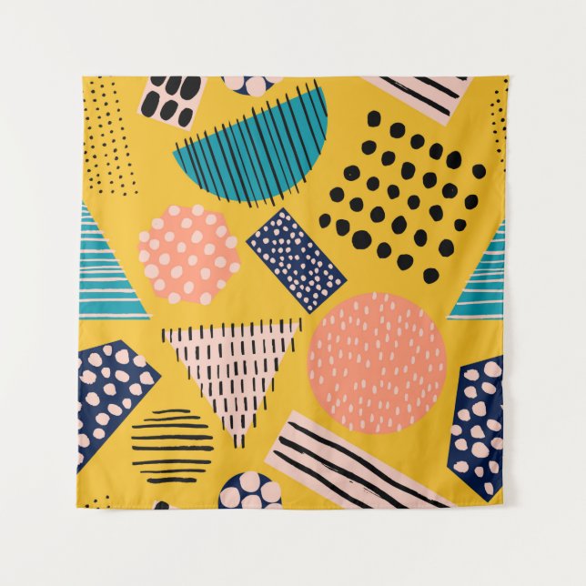Tenture Motif abstrait sans couture avec différentes forme (Devant)
