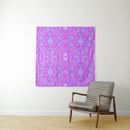Tenture Motif Abstrait Trippy Hot Pink et Aqua Blue