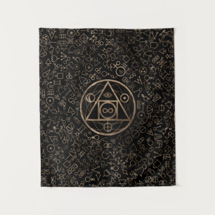 Tenture Motif alchimique 2 du symbole en pierre du