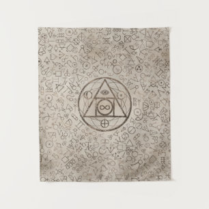 Tenture Motif alchimique 3 du symbole en pierre du