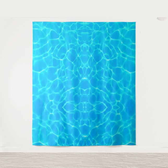 Tenture Motif Aqua Avec Réflexion Vagues (Devant)