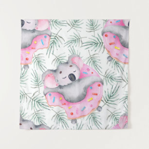 Tenture Motif aquarelle peint à la main avec koala tropica