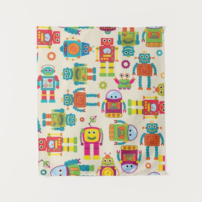 Tenture Motif Arrière - plan sans couture avec Joli Rob (Devant)