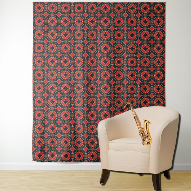 Tenture motif art déco en rouge et noir (Créateur téléchargé)