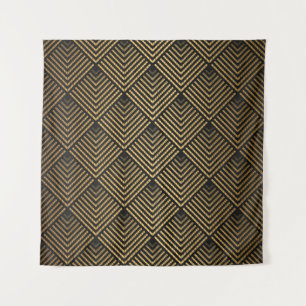 Tenture Motif Art déco. Simples grappes noir et or