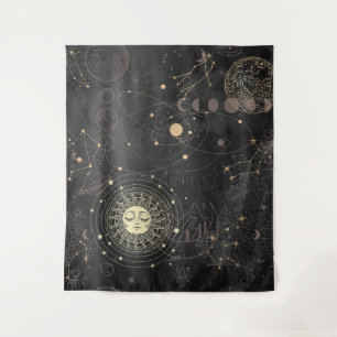 Tenture Motif Astrologique Black Gold