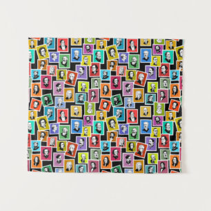 Tenture Motif avec portraits des plus grands compositeurs