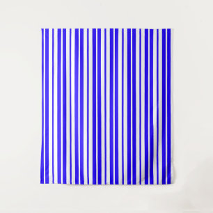 Tenture Motif Bleu Blanc Vertical Grilles