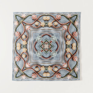 Tenture Motif broderie avec dentelle de fil de coton, perl