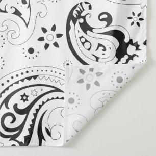 Tenture Motif cachemire noir et blanc – Élégante œuvre d'a