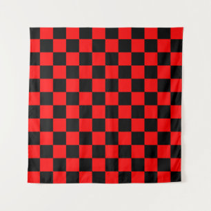 Tenture Motif chèque À damiers rouge