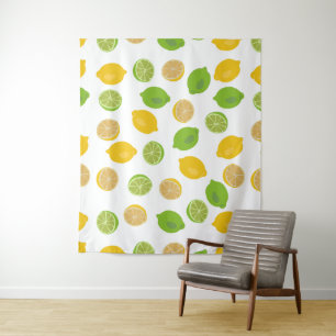 Tenture Motif citron et citron vert