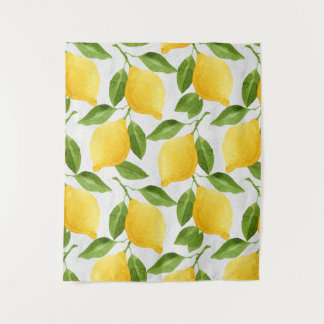 Tenture Motif citrons aquarelle