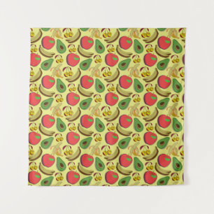 Tenture Motif coloré aux fruits tropicaux sans soudure