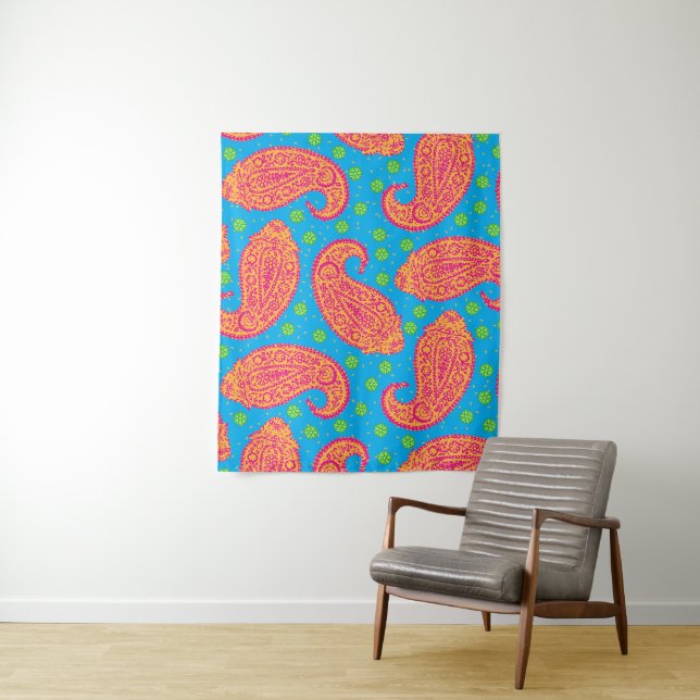 Tenture Motif coloré Paisley (En situation)