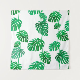 Tenture Motif couleur d'eau transparente avec feuilles tro