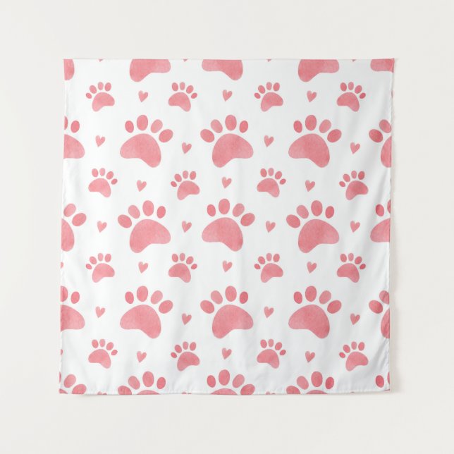 Tenture Motif d'aquarelle Cat Paws (Devant)