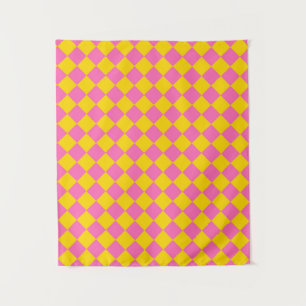 Tenture Motif d'arlequins carrosserie rose-jaune
