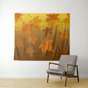 Tenture Motif d'automne avec feuilles d'érable en chute et