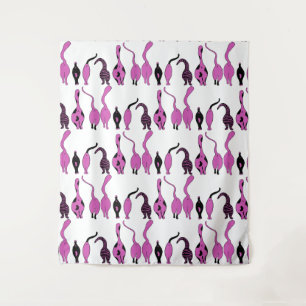 Tenture Motif de boutons de chats violets