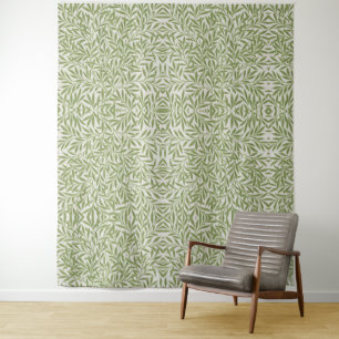 Tenture Motif de branches feuillues vertes 