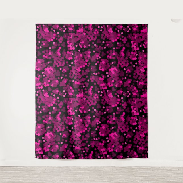 Tenture Motif de confetti à pois rose et bordeaux (Devant)