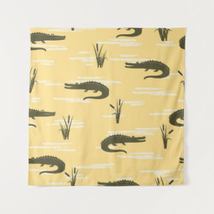 Tenture Motif de crocodiles sans couture. Rangeur jaune vi