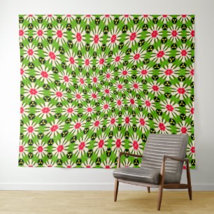 Tenture Motif de fleurs rose et blanche
