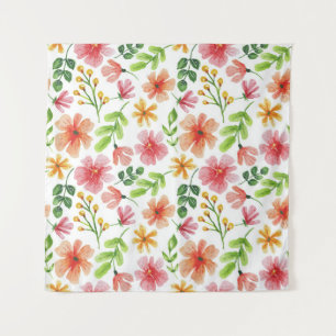 Tenture Motif de fleurs roses à l'aquarelle