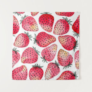 Tenture Motif de fraises d'aquarelle.