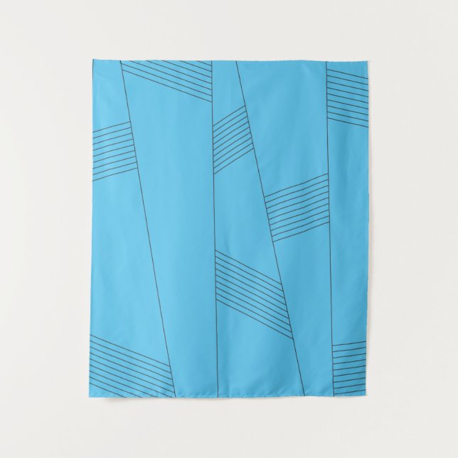 Tenture Motif de ligne abstraite bleu, simple et élégant (Devant)