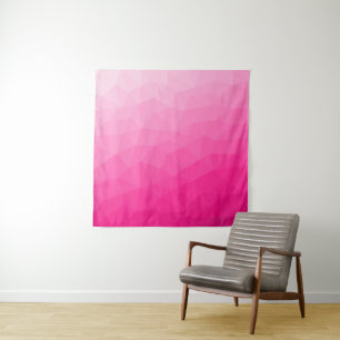 Tenture Motif de maille géométrique à dégradé rose chaud