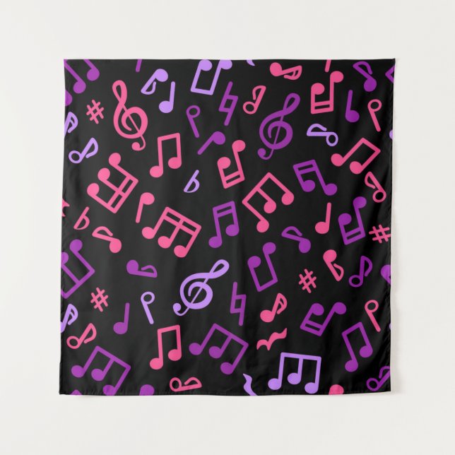 Tenture Motif de notes musicales (Devant)