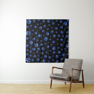 Tenture Motif de patte de chien de parties scintillant ble
