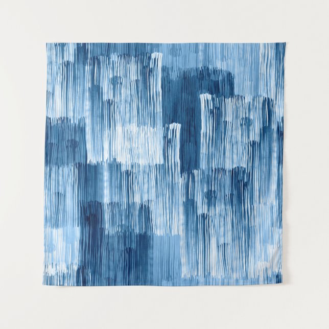Tenture Motif de peinture Abstrait bleu (Devant)