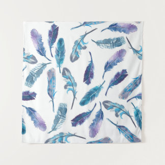 Tenture Motif de plume d'aquarelle transparente