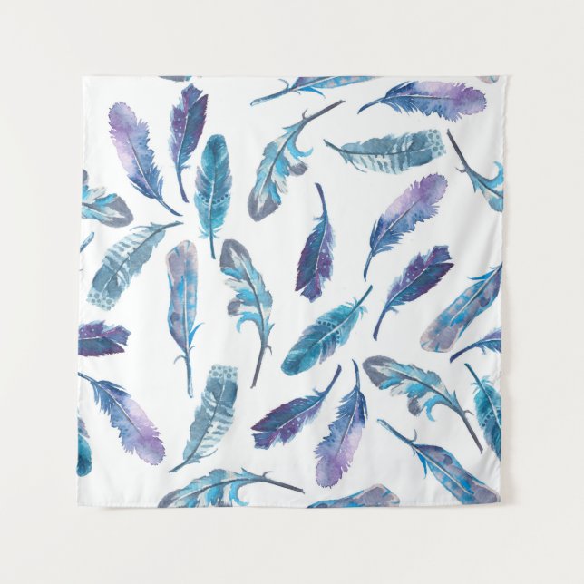 Tenture Motif de plume d'aquarelle transparente (Devant)