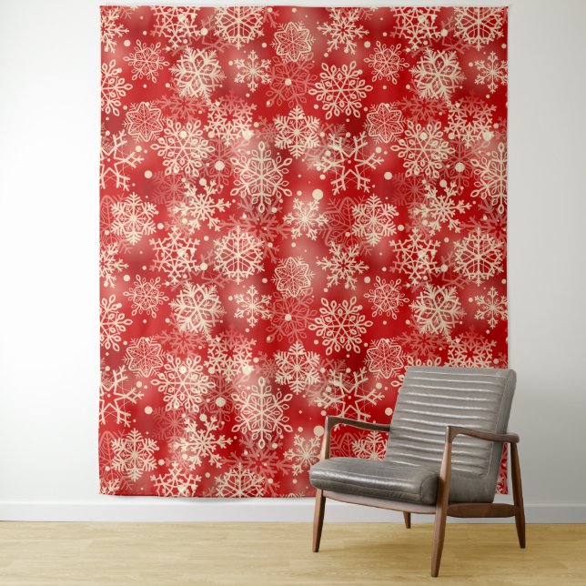 Tenture Motif de snowflakes (En situation)