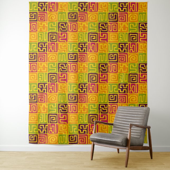 Tenture Motif de style Kuba 071019 - Colorful (En situation)
