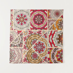 Tenture motif de surface composée patchwork vintage. Décor