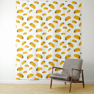 Tenture Motif de taco délicieux cool et amusant mur blanc