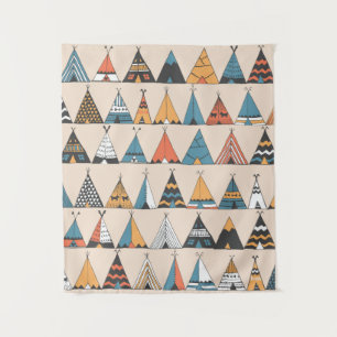 Tenture Motif de tipi. Tente d'été autochtone de Wigwam